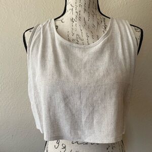 Linen cropped top open back
